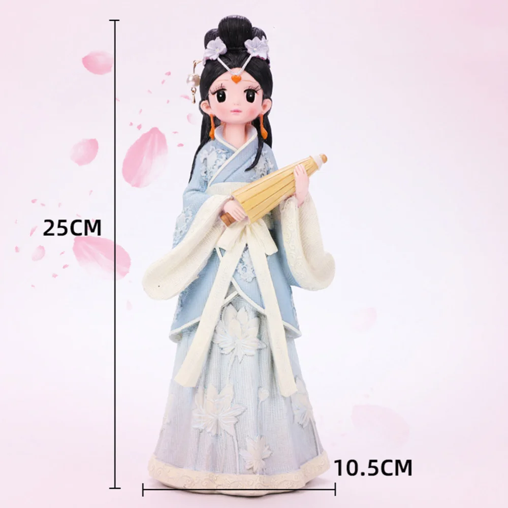 

Resin Han Chinese Clothing Girl Antiquities Adornment Ornament Desktop Adornment for Gift (Medium Size Purple +)