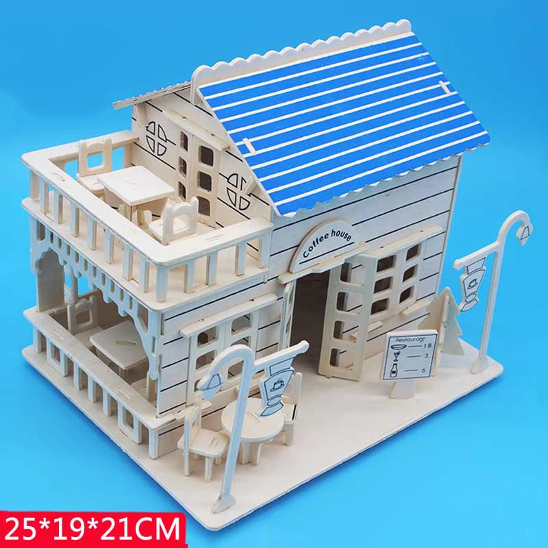 Деревянная развивающая развитие образования игрушки модель Кофейня 3d