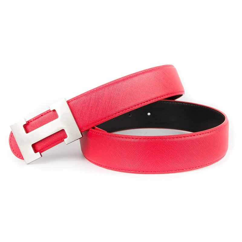 

Red Luxury Designer Brand Cowhide Belt Men High Quality Women Genuine Real Leather Dress Famous Strap for Jeans Waistband