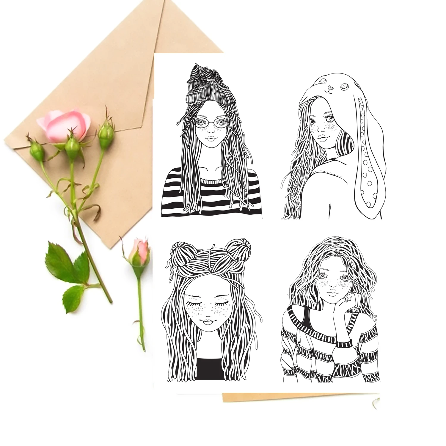 

Fashion Girl Transparent Clear Stamps For DIY Scrapbooking/Card Making Stamps Fun Decoration Supplies