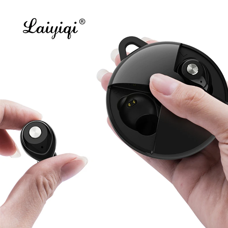 

Laiyiqi Flying saucer UFO design noise canceling headphone Invisible bluetooth 5.0 earbuds ear Headset charging box ear bud BT