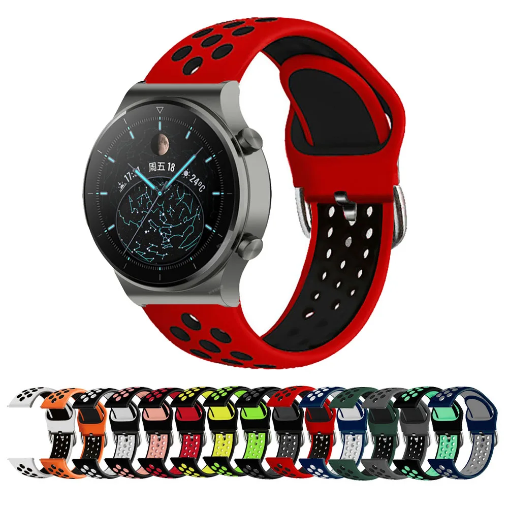 Ремешок силиконовый для Samsung Galaxy Watch 46 мм Gear S3 Classic/Frontier 3 45 браслет Huawei GT 22