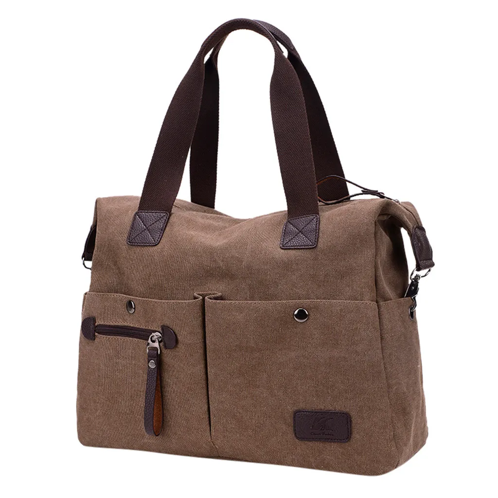 Женская модная Холщовая Сумка На Молнии однотонная вместительная сумка через