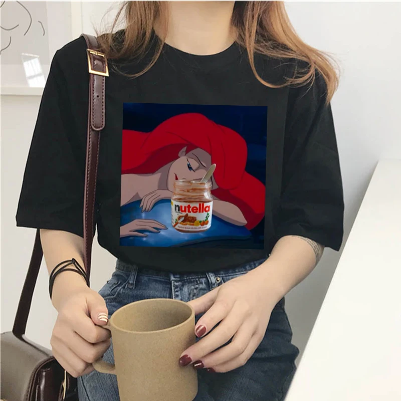 Футболка Nutella Kawaii женская с коротким рукавом черная футболка в стиле Харадзюку