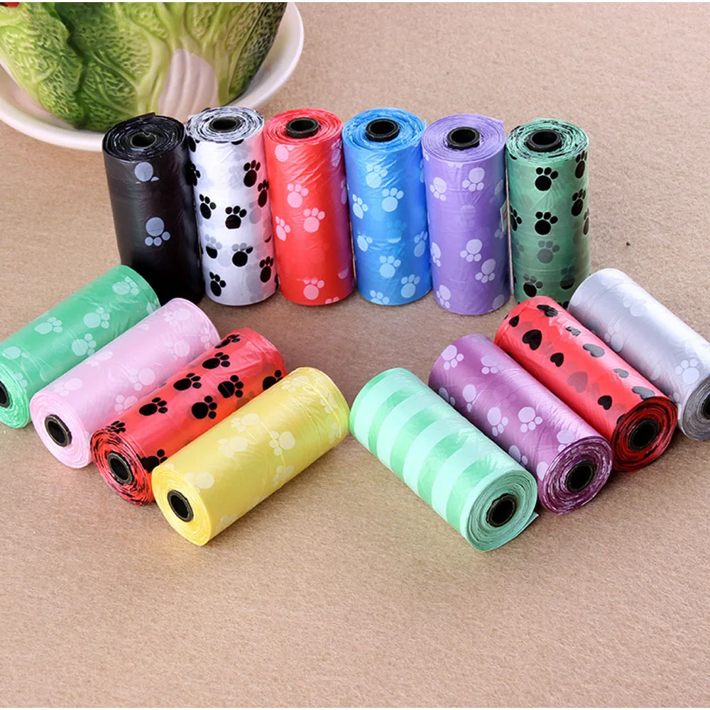 10 рулонов/150 шт. мешок корма для собак Диспенсер товары домашних животных моющие