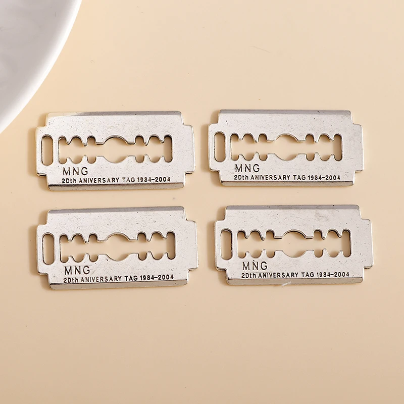 

8pcs 17*36mm Trendy Silver Color Razor Blades Charms DIY Fit Necklaces Pendants Earrings Handmade Jewelry Findings