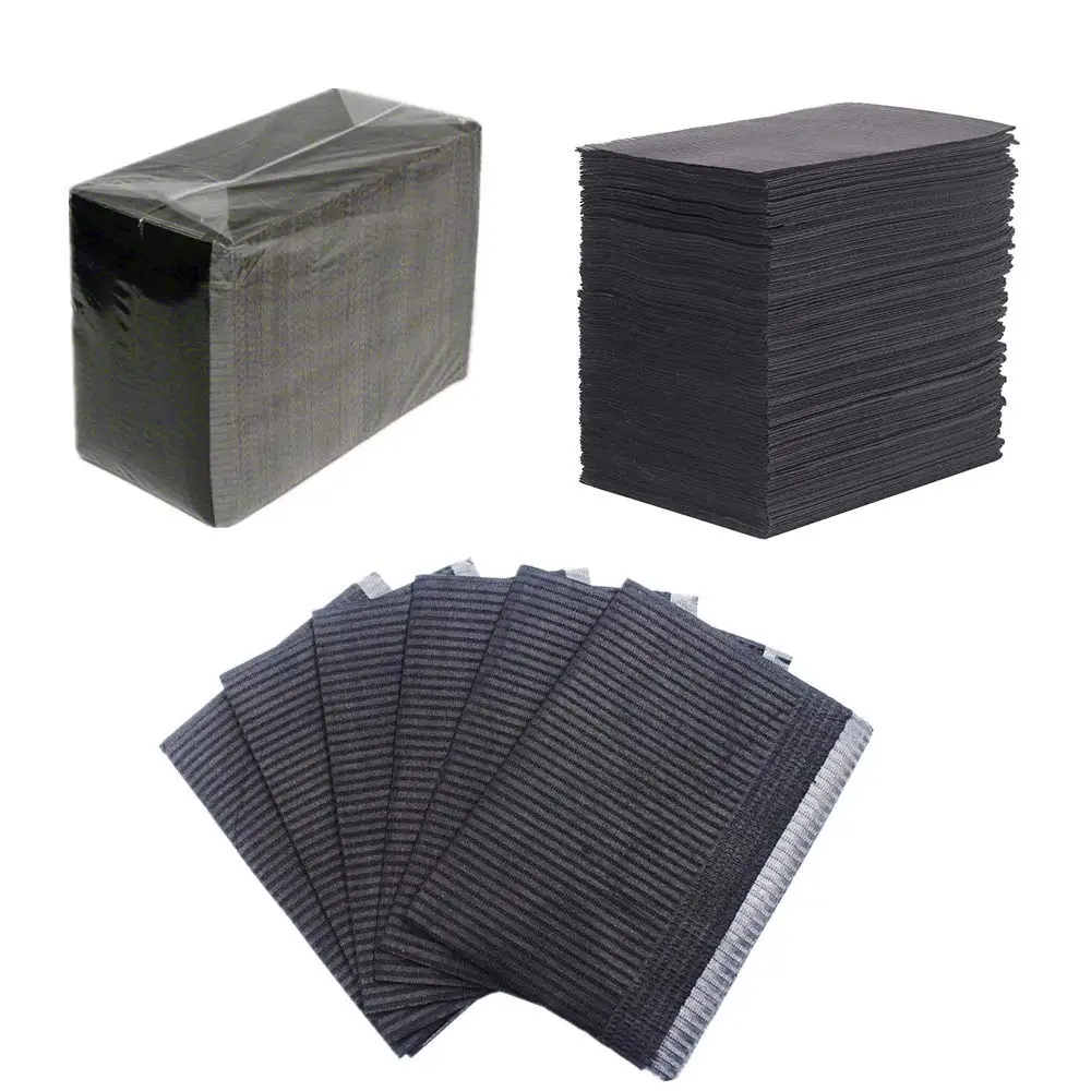 250/125/50/20 pcs Black Tattoo Cleaning Wipes Disposable Dental Piercing Bibs Waterproof Sheets Paper Tattoo Accessories