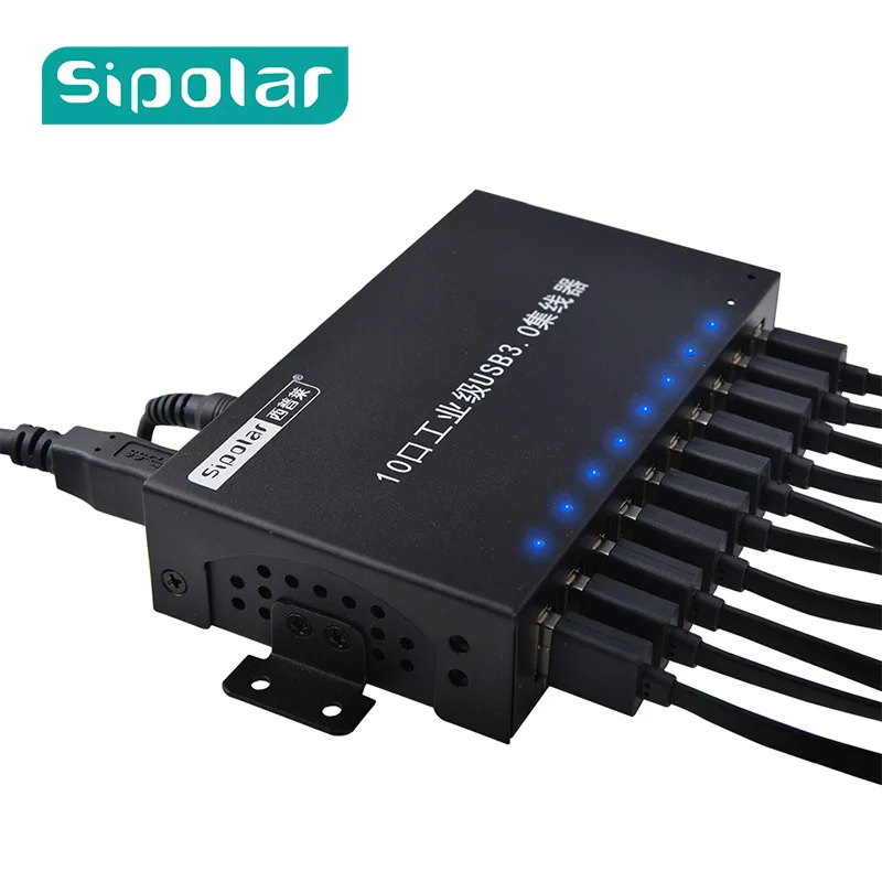 Sipolar 10 портов Мульти USB 3,0 концентратор высокая скорость передачи данных быстрое зарядное устройство разветвитель внешний 12V5A адаптер питания для телефона планшета