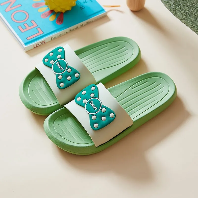 

3d Bow Non-Slip Women Men Summer Slippers Beach Slides Flip Flops Platform Boys Girls House Outdoor Sandals Bathroom Shoes