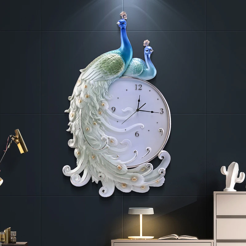 Настенные часы Павлин для гостиной декоративная картина с 3d тиснением