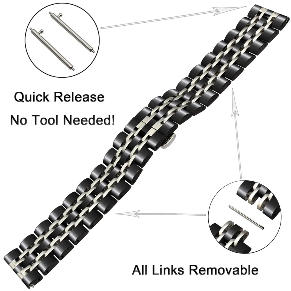 Stainless Steel Strap for Samsung Galaxy Watch 3 41/45mm  Metal Band Watchband for Galaxy 42/46mm Watch Active 2 Gear S3 20/22mm