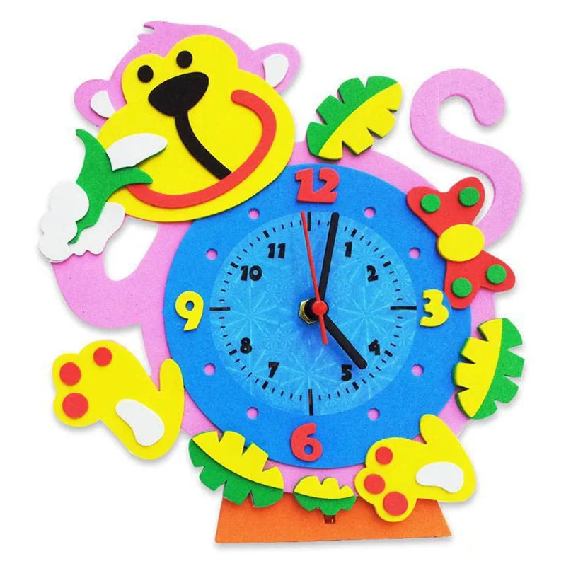 1 Набор 3D сделай сам креативные ручной работы EVA Мультяшные часы с изображением