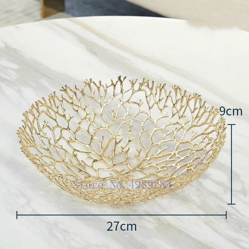 Нордическая Современная креативная металлическая Золотая зернистая блюдо для