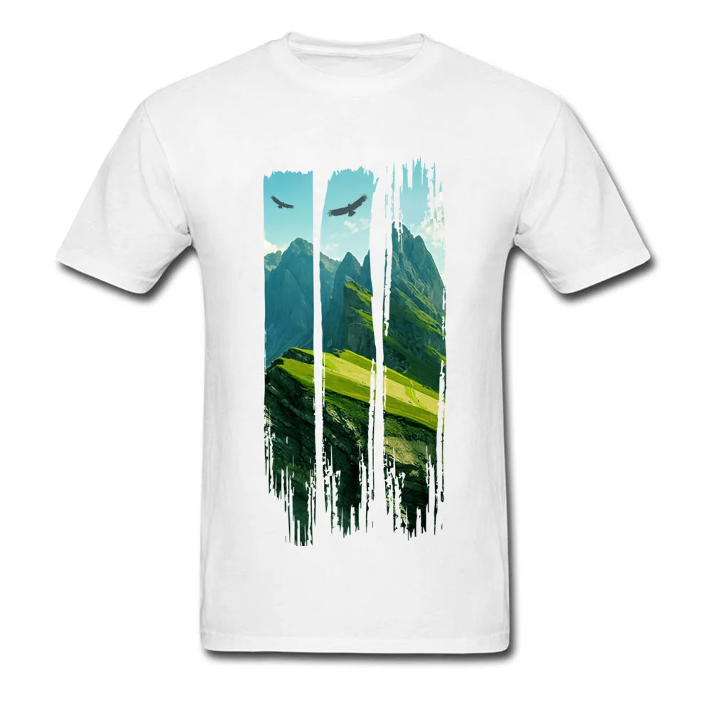 

Mountain Landscape Shirt Men T Shirts Cotton Fabric T shirts Casual Top T-shirts Retro Clothing Family