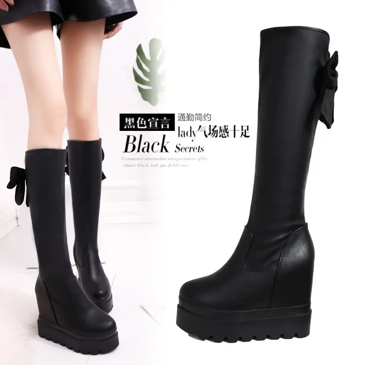 

Short boots women but knee autumn/winter 2020 new girl with thick soles and high shoes for the inside knee high boots