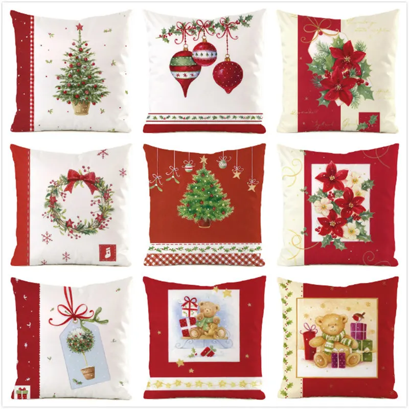 

45 см * 45 см ** Рождественский день ** наволочки из искусственной шелковой ткани для диванной подушки наволочка для диванной подушки домашние декоративные подушки Чехол для подушки