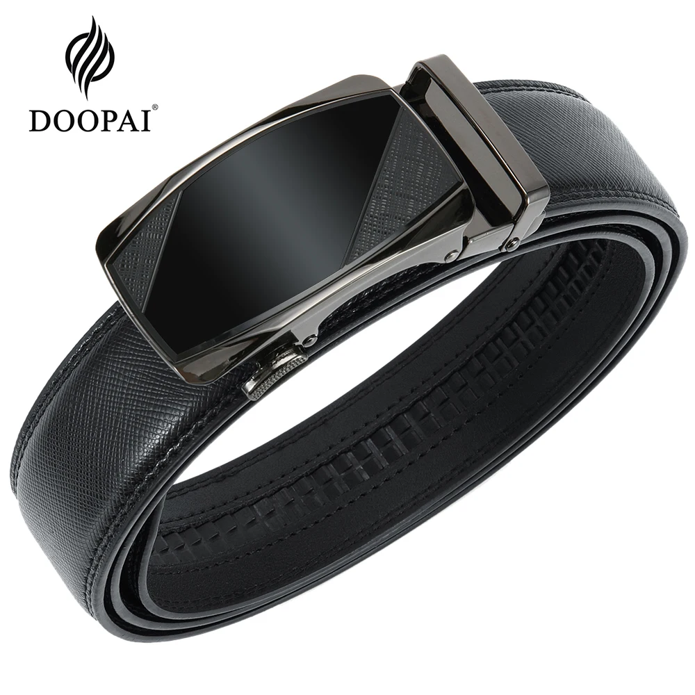 DOOPAI Brand Genuine Leather Belt Top Quality Men's Belt Luxury Designer Leather Belts For Men Metal Automatic Buckle Male belts