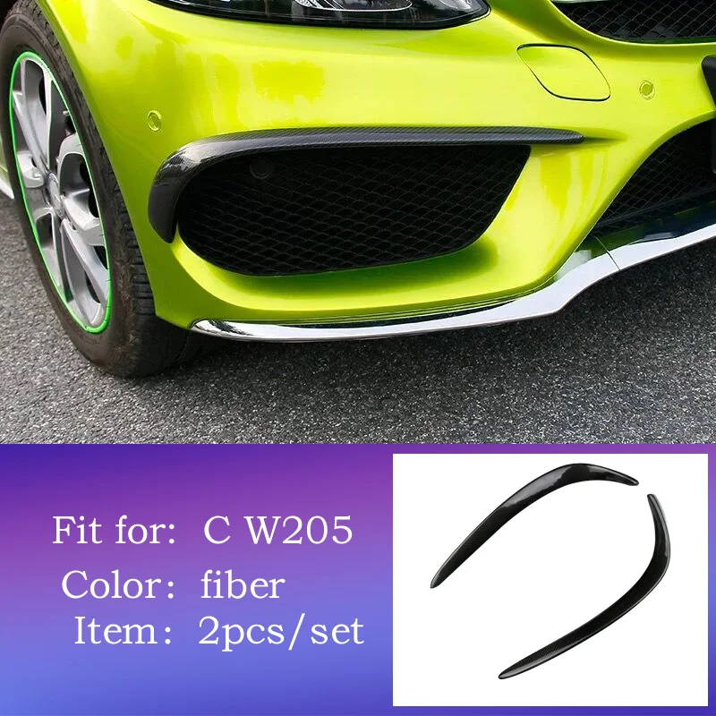 fiber 2pcs Передняя противотуманная фара для mercedes w205 amg Mercedes c Класс аксессуары W205 mercedes w205 углеродное волокно внешняя отделка - Название цвета: fiber 2pcs