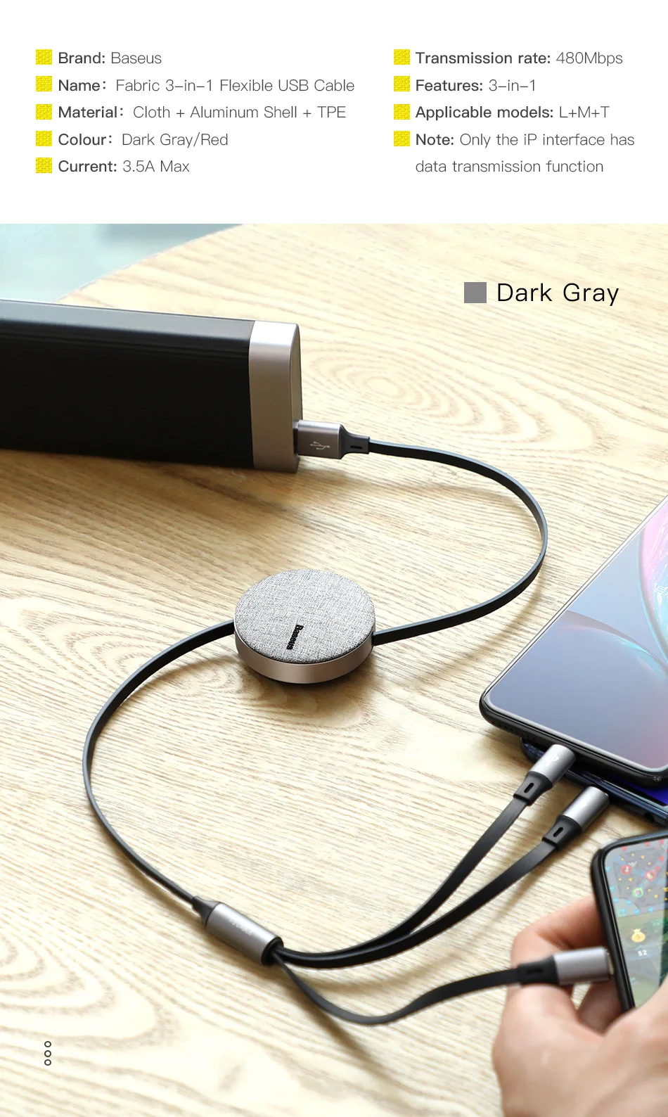 Baseus 3 в 1 USB кабель usb type C кабель для iPhone XR 11 Pro Max USB кабель для зарядного устройства портативный Micro USB кабель type USB-C кабель для передачи данных