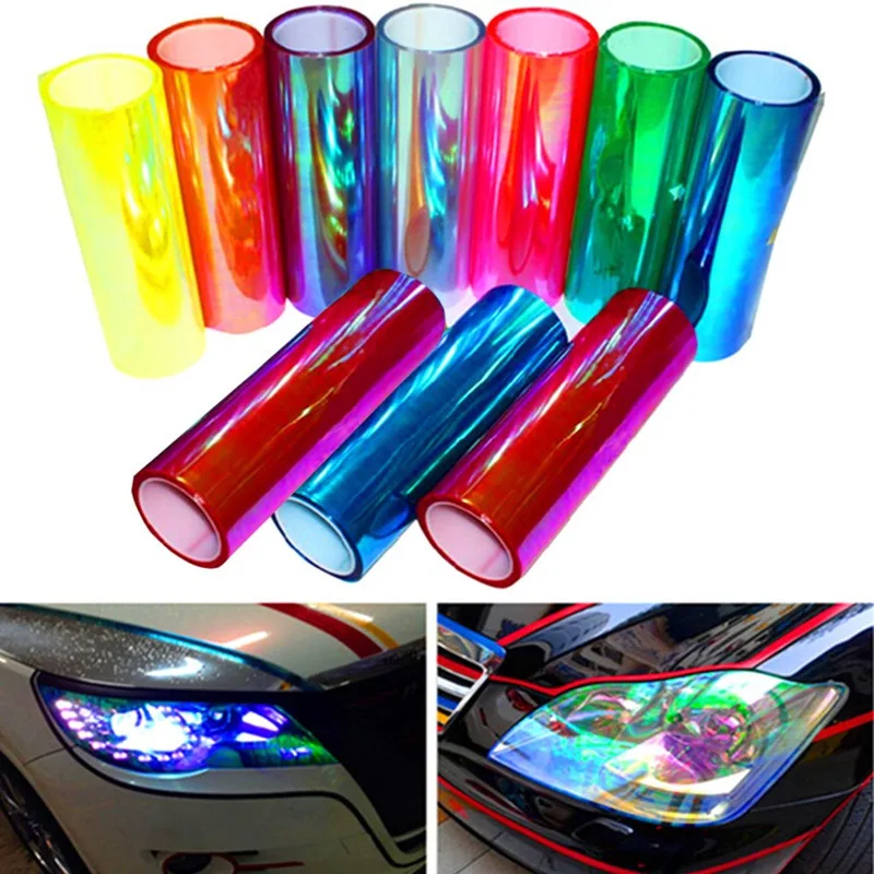 

30*60cm Car Sticker Chameleon Smoke Fog Light Headlight Taillight Vinyl Tint Light Film Wrap Car Styling Car Decoration
