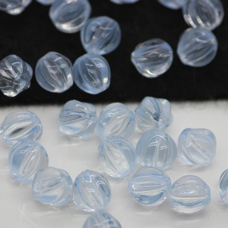 

20pcs 8mm Glass Pumpkin Beads Transparent Gradient Color Loose Beads for diy Jewelry Making Necklace Bracelet Earring Findings