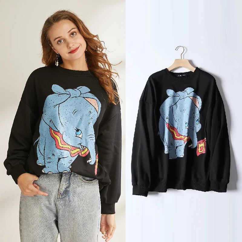 QQ0419 Sweatshirt Женская одежда, толстовка с капюшоном в виде короля льва, пуловер, уличная одежда с героями мультфильмов,, осенняя футболка с капюшоном и рукавом оверсайз - Цвет: QQ0419 Sweatshirt