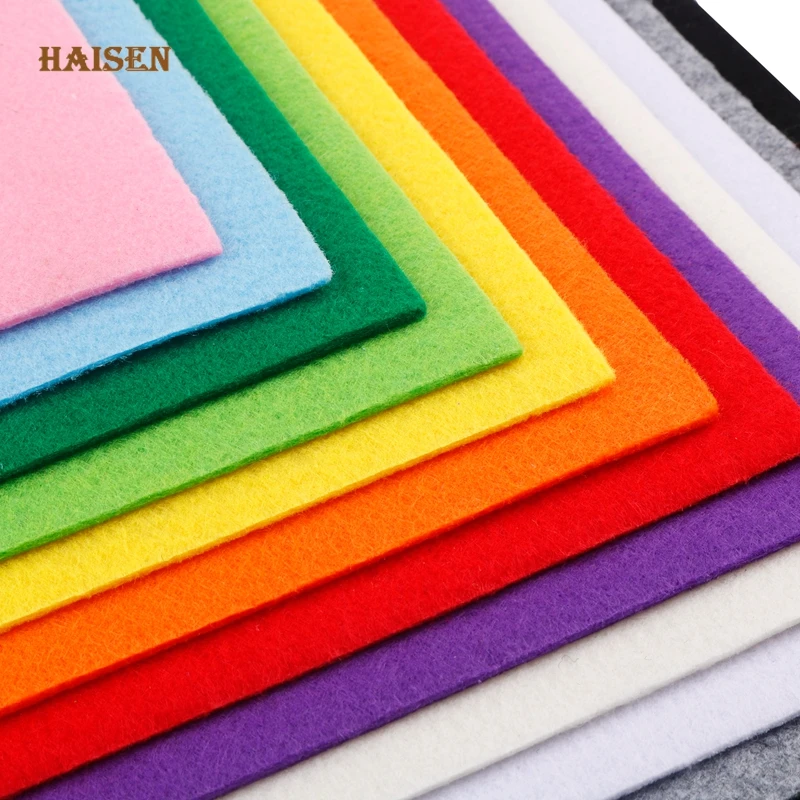 Fieltro grueso de 3mm, tela no tejida de poli&eacute;ster para coser acolchados, DIY, patr&oacute;n de decoraci&oacute;n del hogar, artesan&iacute;a, material 30x30cm, 12 unids/lote-0