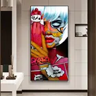 Граффити улица сумасшедшие женщины Настенная картина холст абстрактный западный стиль плакаты и печать картина для гостиной домашний декор