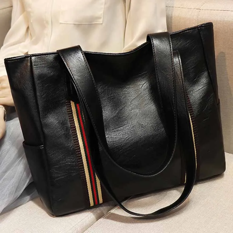 Сумка тоут женская из кожи с тиснением модный саквояж на плечо в стиле ретро