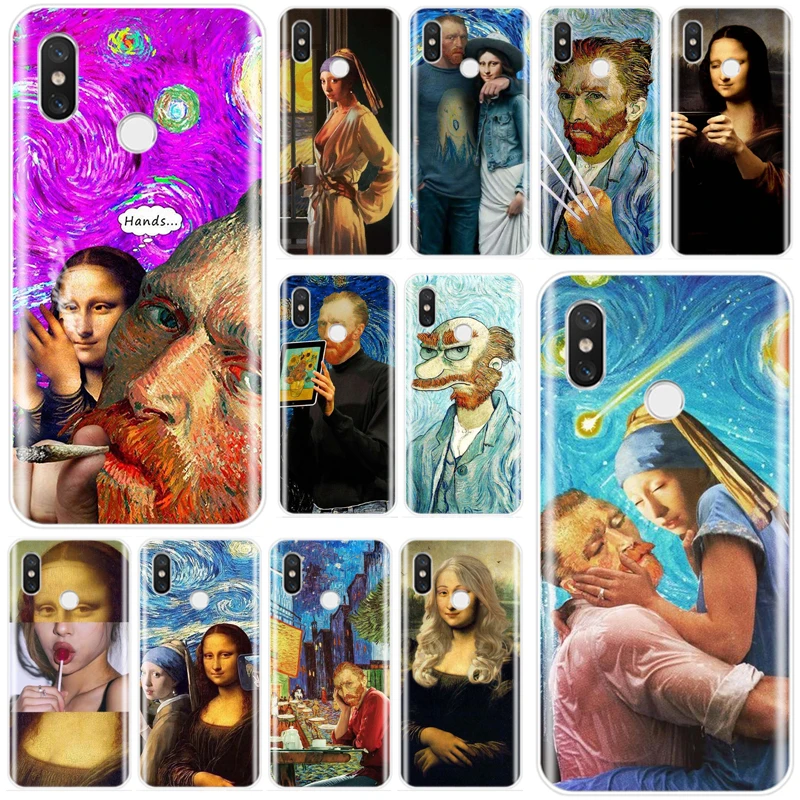 Ван Гог &quotМона Лиза&quot Забавный арт жесткий чехол для телефона из мягкого