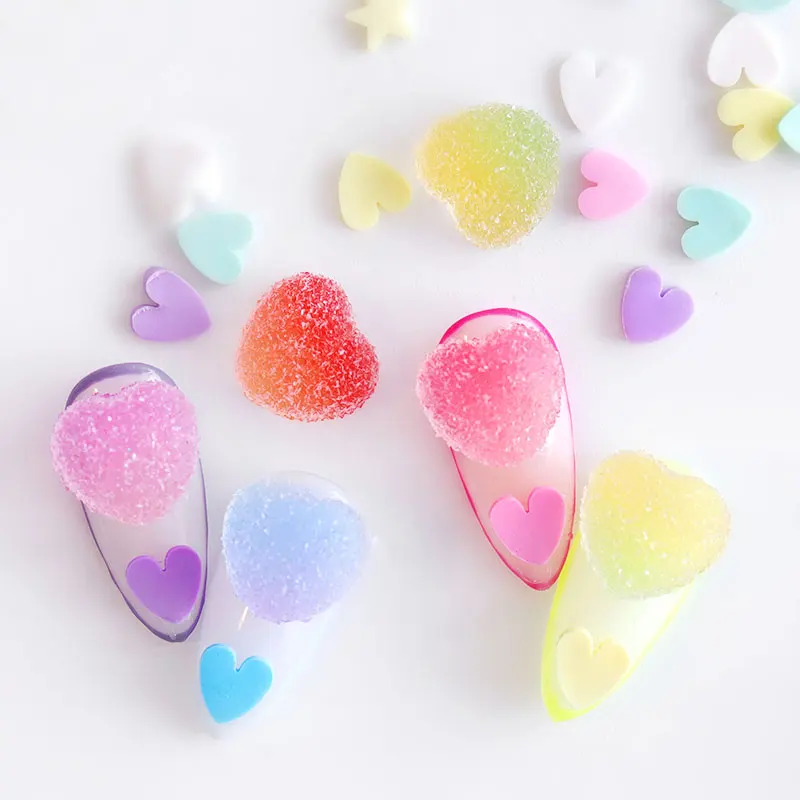 Ювелирное изделие для ногтей Gummy Красочные Блестки Прекрасный Персик Сердце