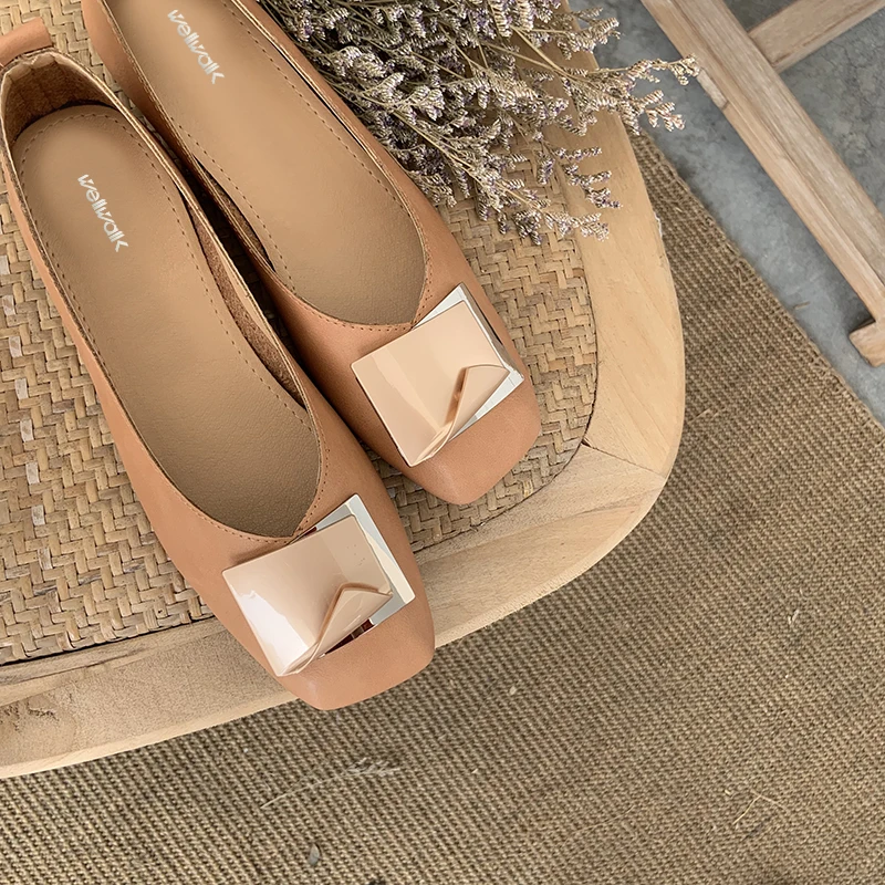 Шикарная обувь Женские повседневные Мокасины на среднем не сужающемся книзу