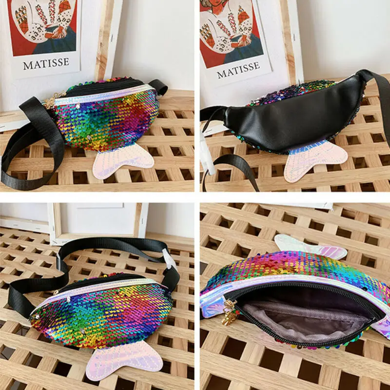 Модная женская блестящая поясная сумка с блестками Спортивная дорожная сумочка