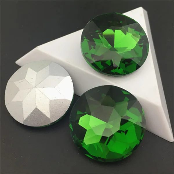 grass green TopStone 35 мм 27 мм супер большие круглые стразы Baoshihua Стеклянные Хрустальные Необычные камни с острым носком с плоским верхом разные цвета - Цвет: grass green