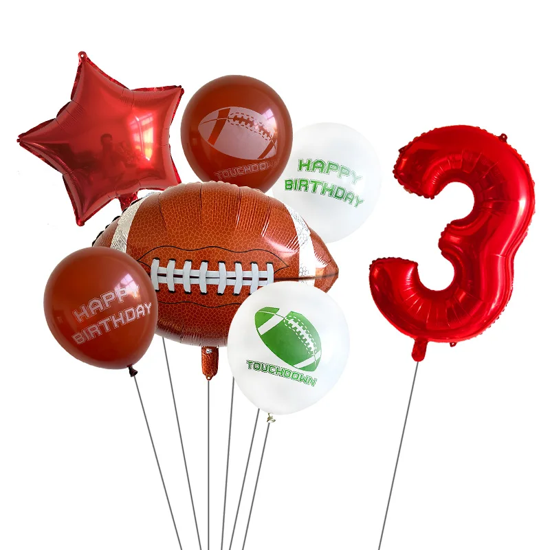 7 шт. новые футбольные Звездные воздушные фольгированные шары с гелием на день