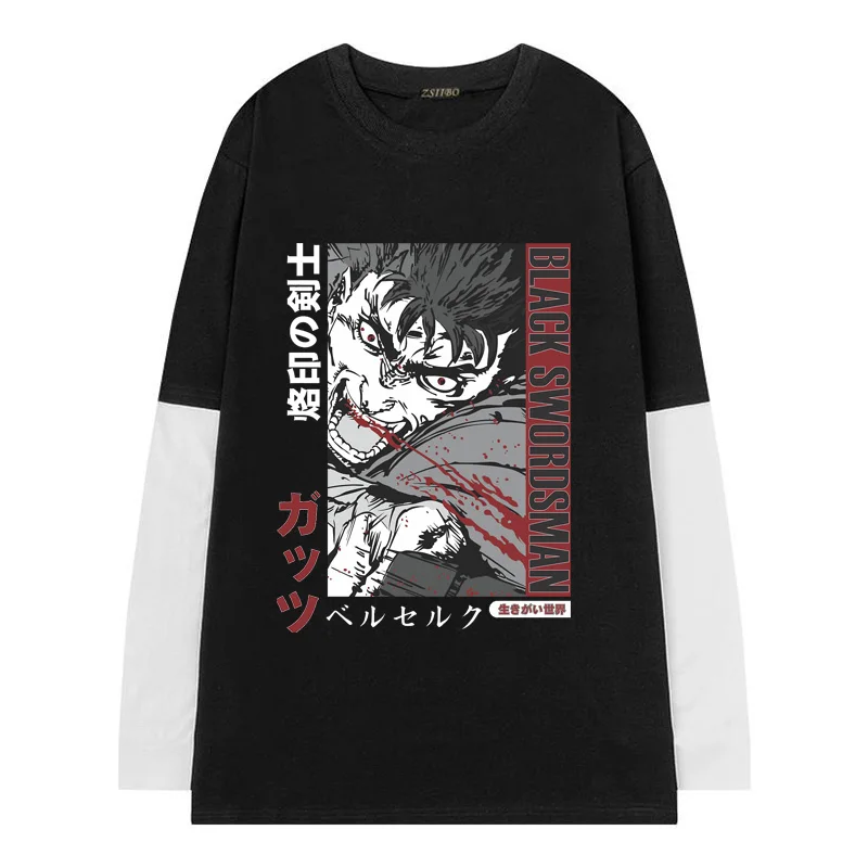 Футболка в японском стиле Харадзюку стильная рубашка с имитацией двух кистей