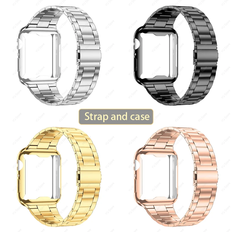 

Stainless Steel Replacement strap+Case for Apple Watch 38mm 40mm 42mm 44mm bands Bracelet for iWatch Series 5 4 3 2 1 Watchband