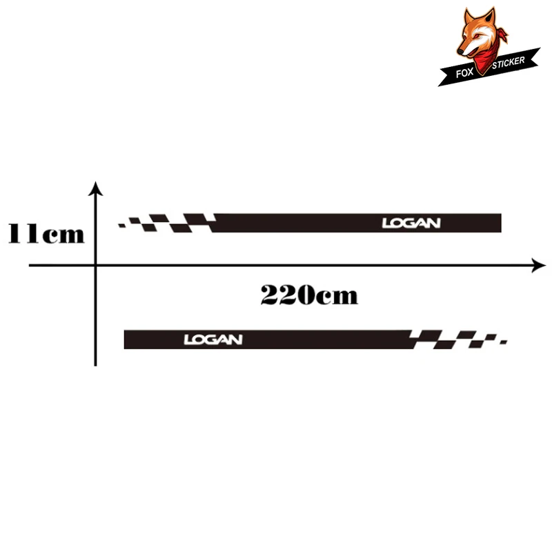 

Car Side Skirts Graphics Vinyl Sticker Car Side Stripes Decals Racing Sport Auto Stickers For Dacia Logan Car Styling