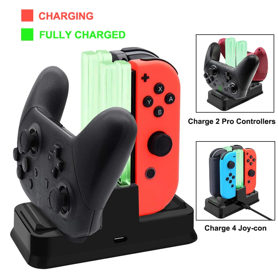 Зарядное устройство для Nintendo Switch 4 Joycon 2 Pro 6 в 1|Зарядные устройства| |