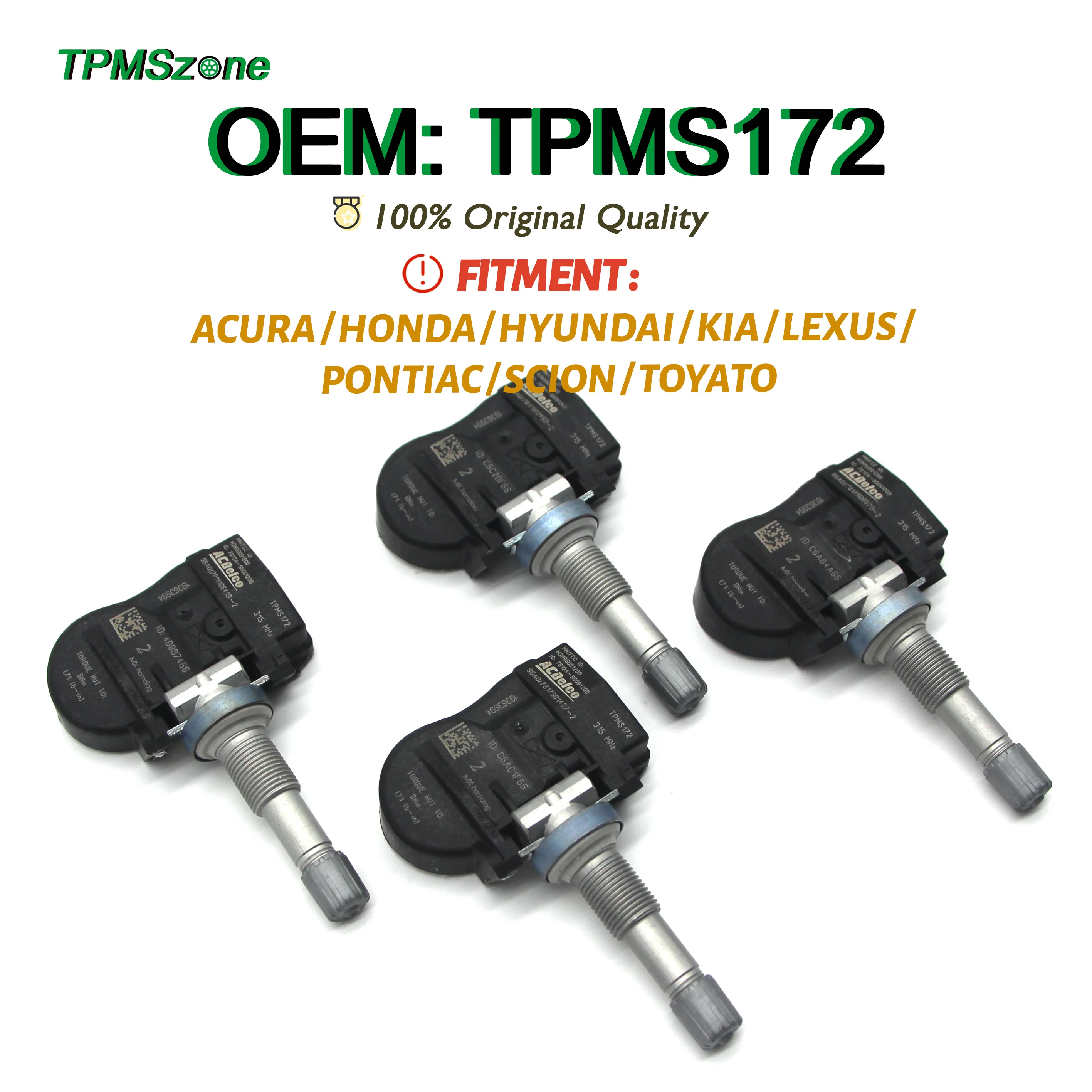 

Автомобильная система контроля давления шин TPMS172, датчик для Acura Honda Hyundai Kia Lexus Pontiac Scion Toyato 315 МГц TPMS172K 19363994