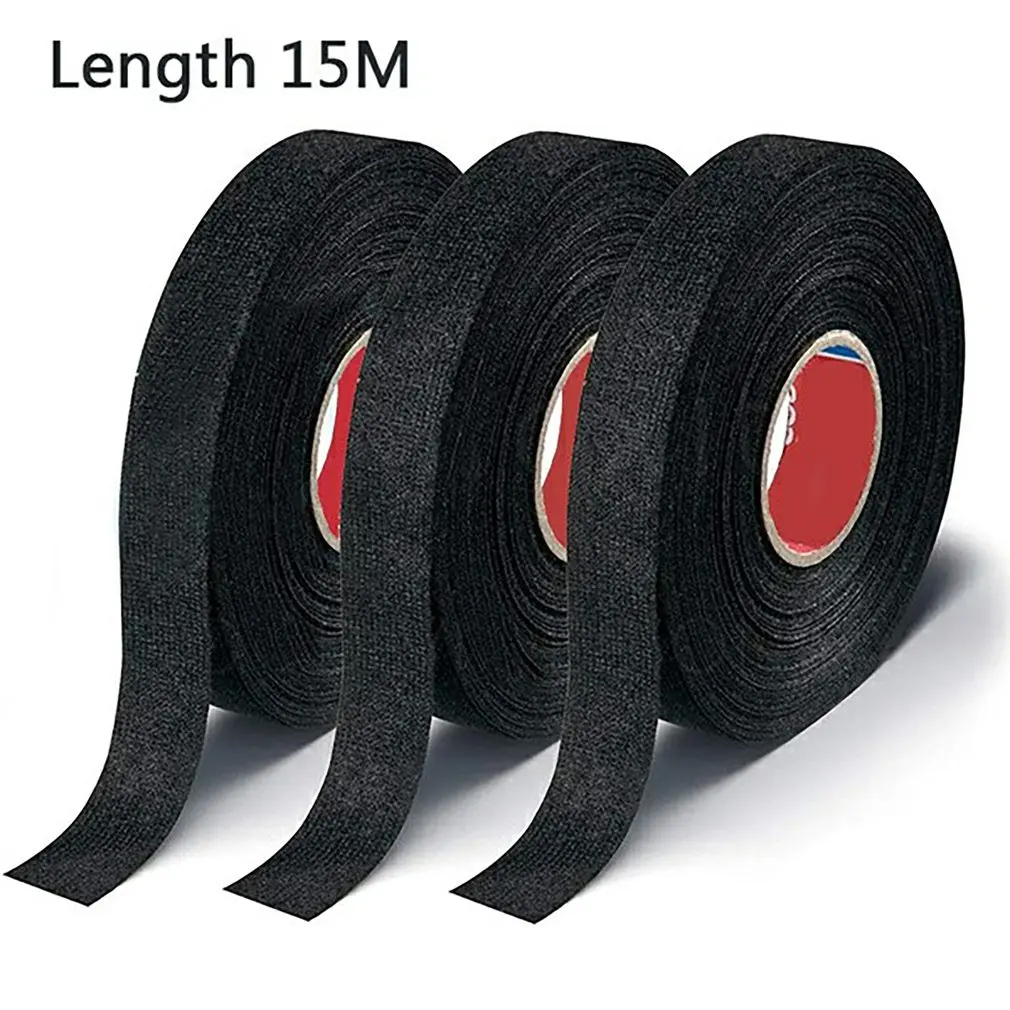 

15m Electrical Insulation Tape 9/15/19/25/32 Width Heat-resistant Looms Wiring Harness Tape PET Bundle Flame Retardant Tape