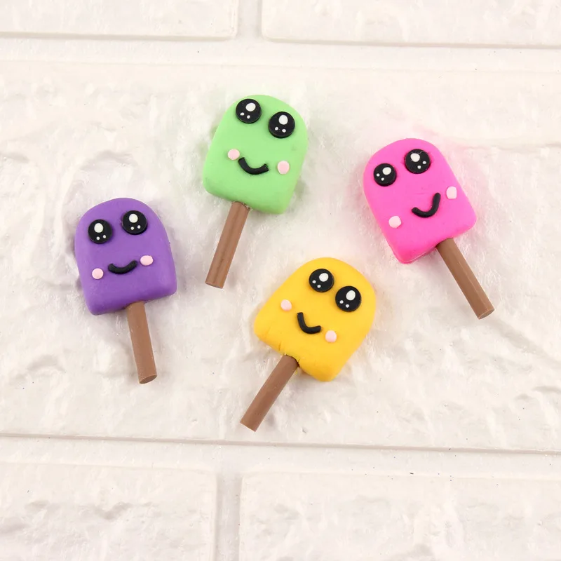 Каваи Полимерная глина мороженое Смола кабошон орнамент аксессуары с плоской