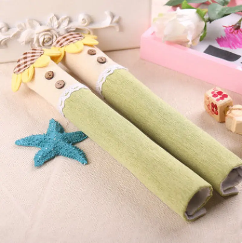 1 Pair Cotton Refrigerator Handle Cover Practical Doorknob Door Double-door Fridge Gloves Kitchen Tools | Дом и сад