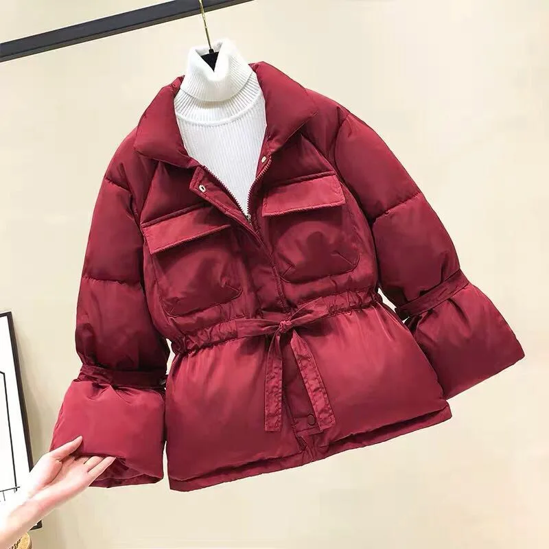 Новинка 2019 Женское зимнее и осеннее пальто с подкладкой теплое плотное бежевого