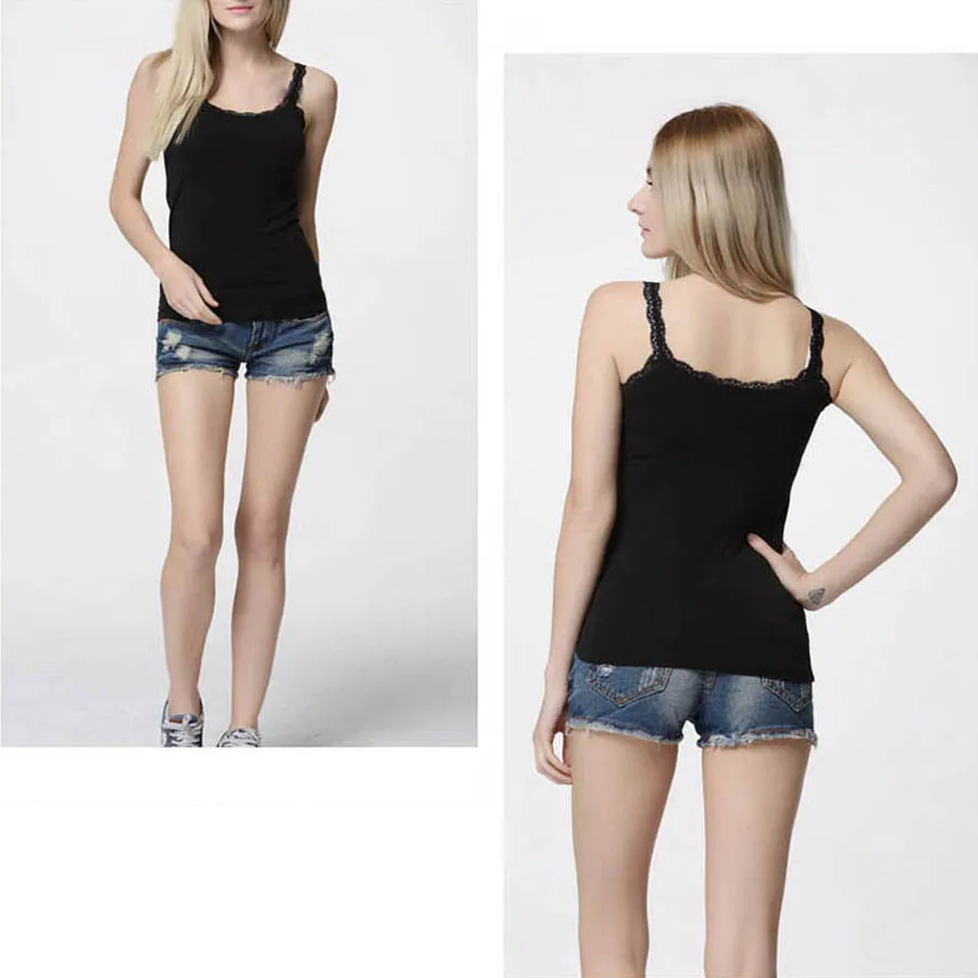 Топы с бретельками женский сексуальный кружевной мягкий хлопок без рукавов