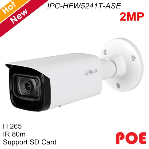 Dahua IP камера IPC HFW5241T ASE 2MP IR Bullet 2 8 мм 12 опционально фиксированный объектив 80 м
