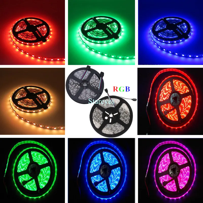 СВЕТОДИОДНАЯ лента SMD 5050 60 LED / M RGB 5M 300 DC12V IP65 водонепроницаемая светодиодная +