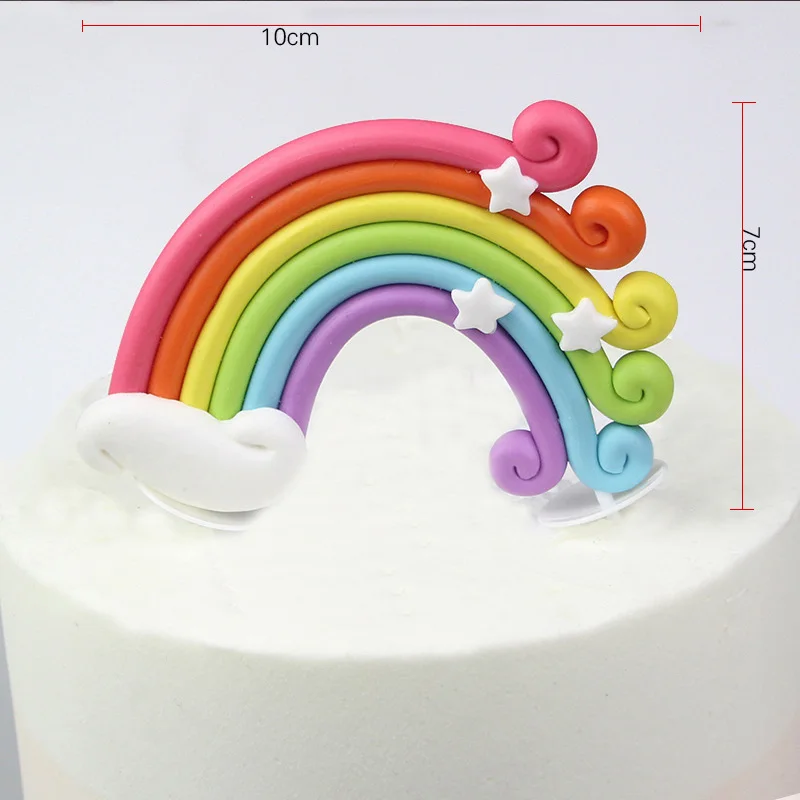 1PCS Rainbow Радуга Единорог торт Топпер облако флажки для торта День рождения Дети сувениры декорирование тортов капкейк Топпер для Свадебные принадлежности украшения - Цвет: 1PCS Rainbow
