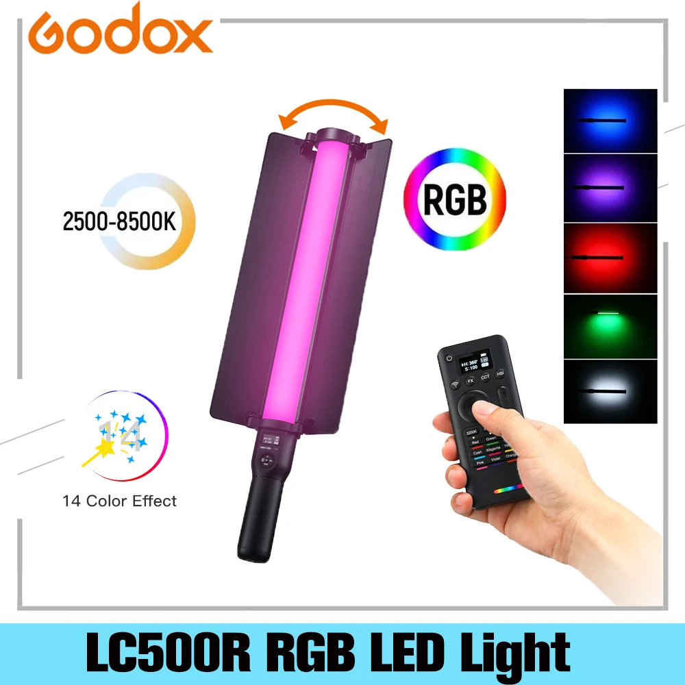 Godox LC500R 2500K 8500K двухцветный полноцветный RGB светодиодный светильник световые
