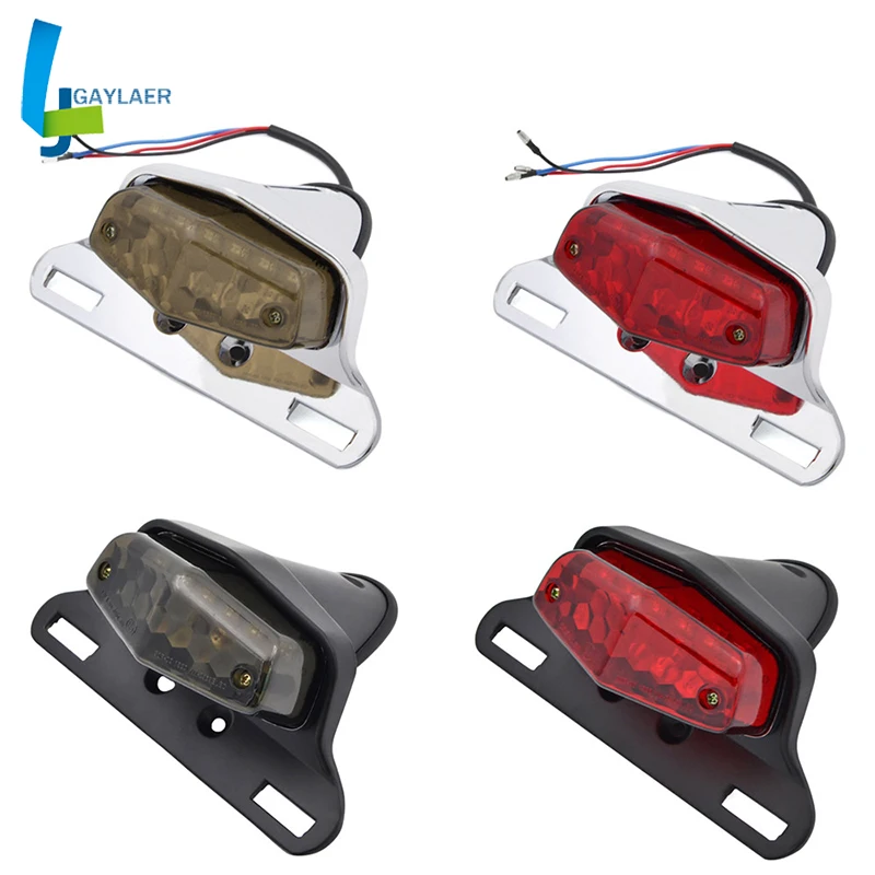 

Chrome Motorcycle Portable Integrated Tail Stop Brake Light Number Plate Light For Harley Bobber Choppers Cafe Racer